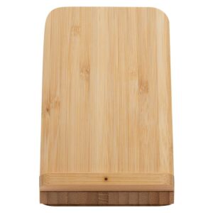 Încărcător wireless din bambus, vertical - imagine 3